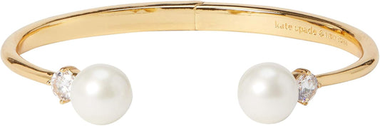 Pearls of Wisdom Open Hinged Bangle Bracelet