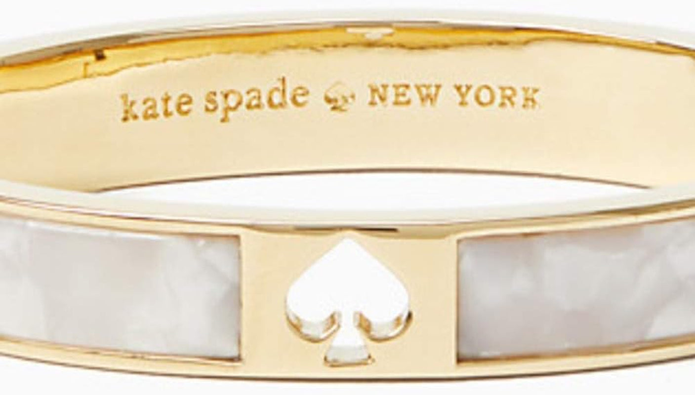 'Hole Punch Spade Hinge Bangle' Pearl Bracelet