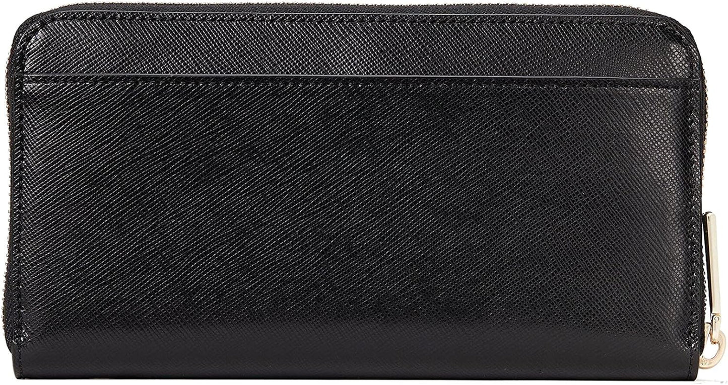 Staci Large Continental Leather Wallet Black