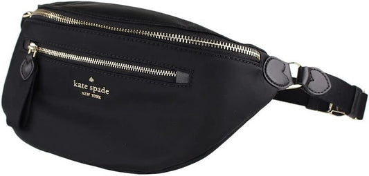 KATE SPADE CHELSEA BELT BAG WAIST FANNY PACK BLACK NYLON LEATHER