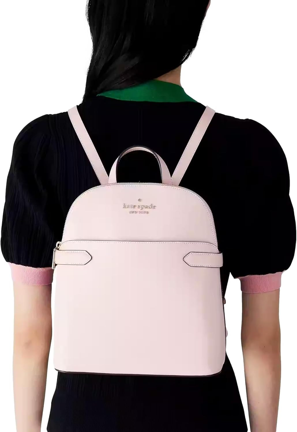 Staci Dome Leather Backpack Chalk Pink