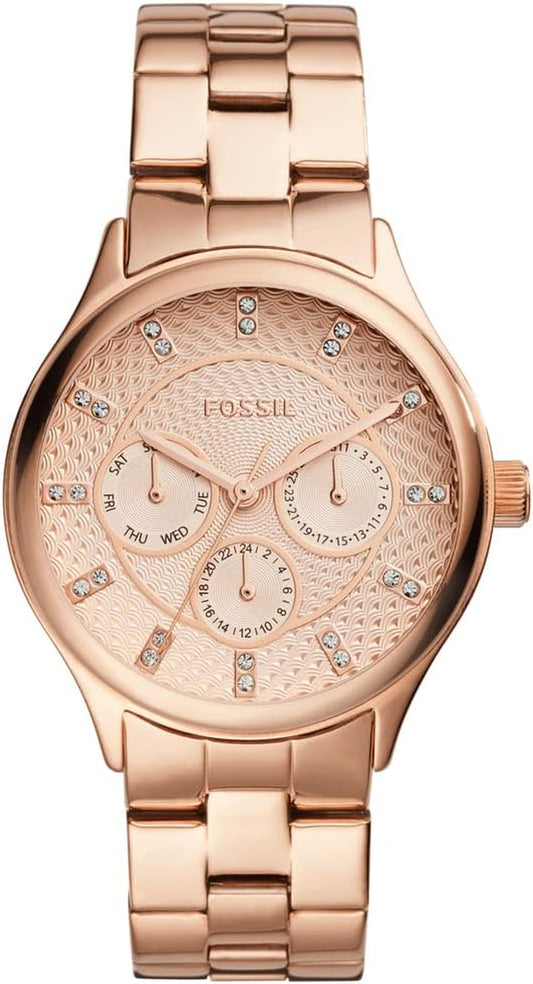 Modern Sophisticate Multifunction Rose Gold-Tone Stainless Steel Watch