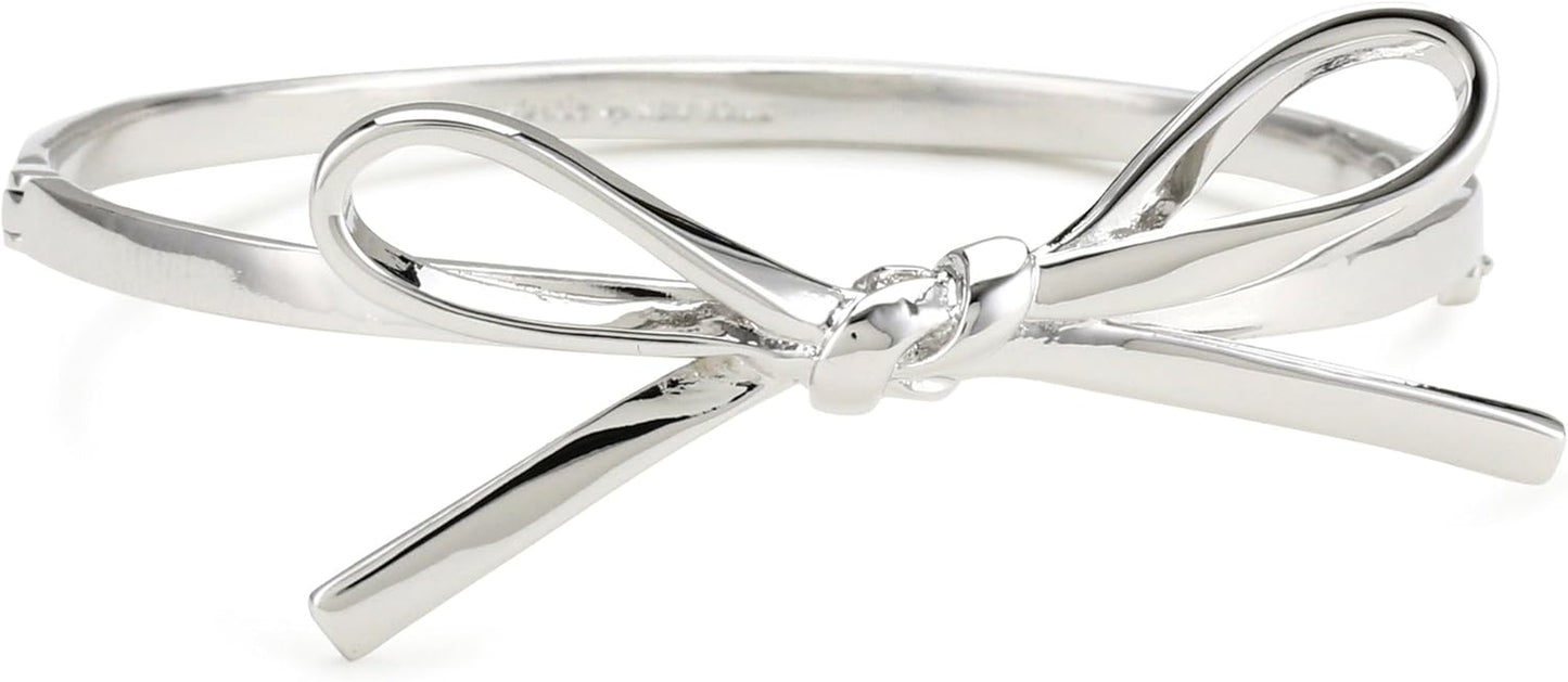 "Skinny Mini" Silver-Tone Bow Bangle Bracelet